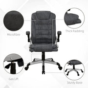 Aosom Office Chair Heavy Duty Microfibre Office Chair in Charcoal Grey