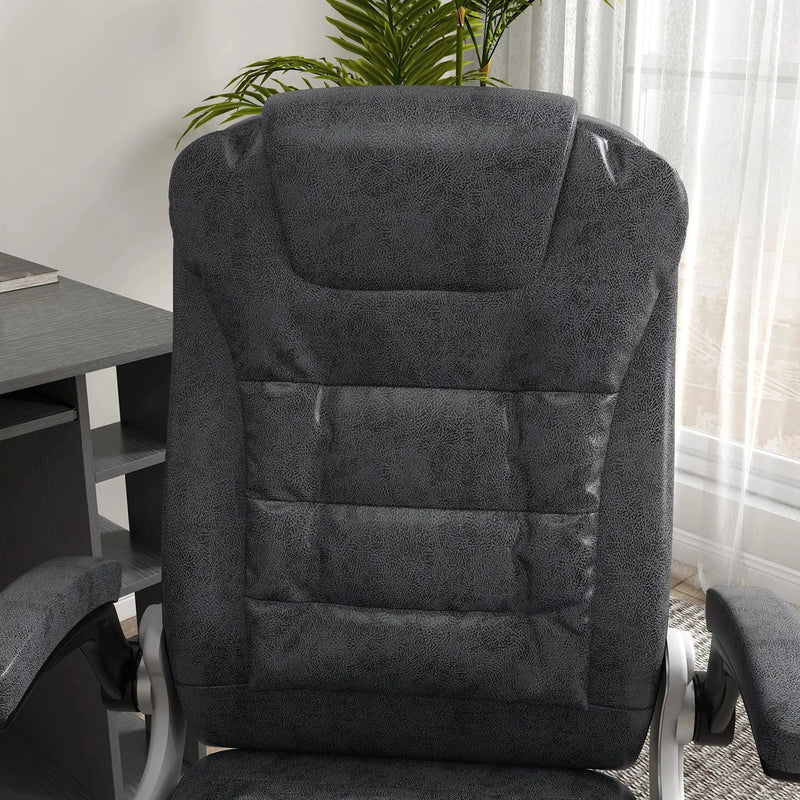 Aosom Office Chair Heavy Duty Microfibre Office Chair in Charcoal Grey