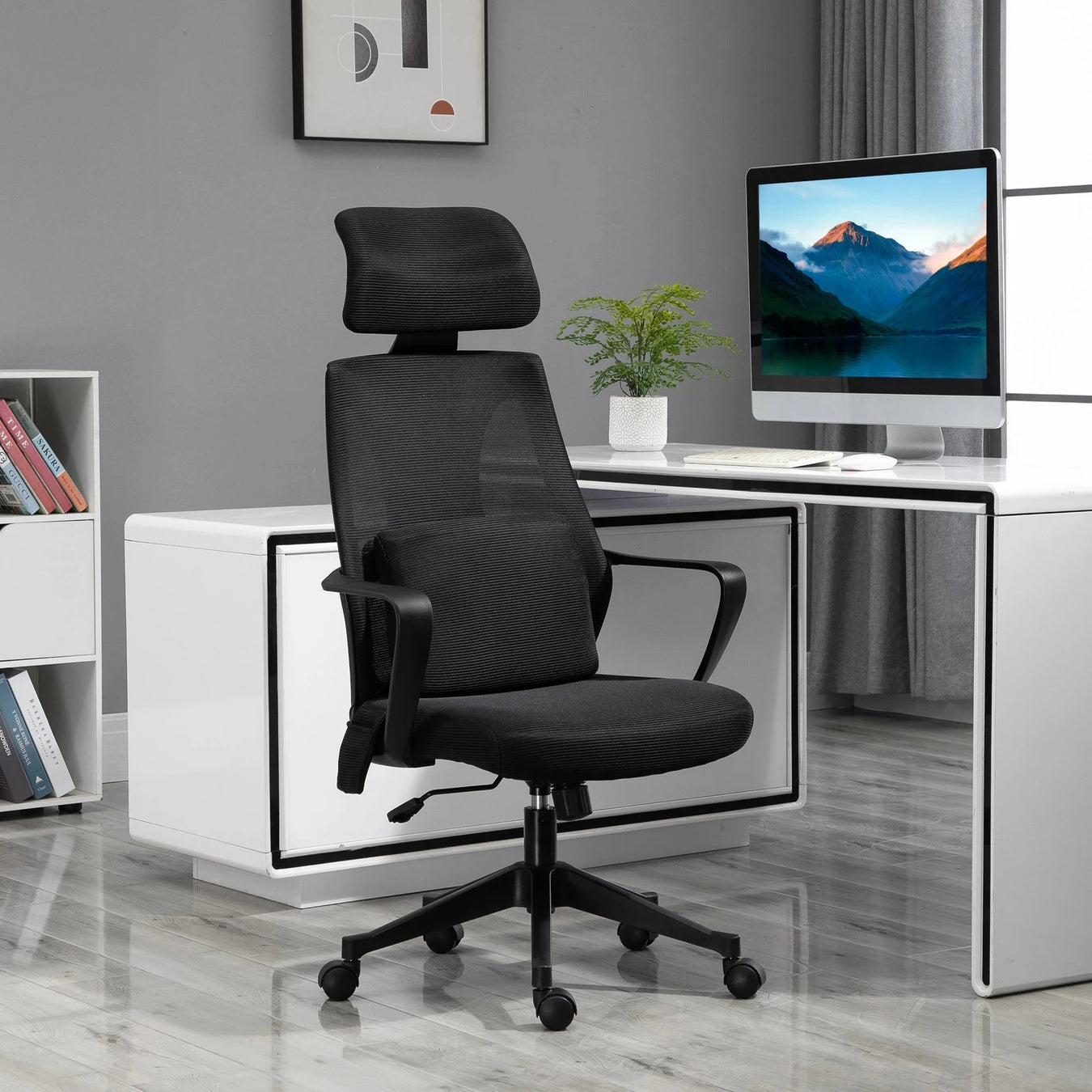 Aosom High Back Ergonomic Executive Office Chair with Massage Lumbar Support, image 1