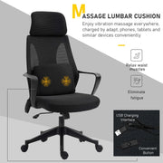 Aosom Office Chair High Back Ergonomic Executive Office Chair with Massage Lumbar Support