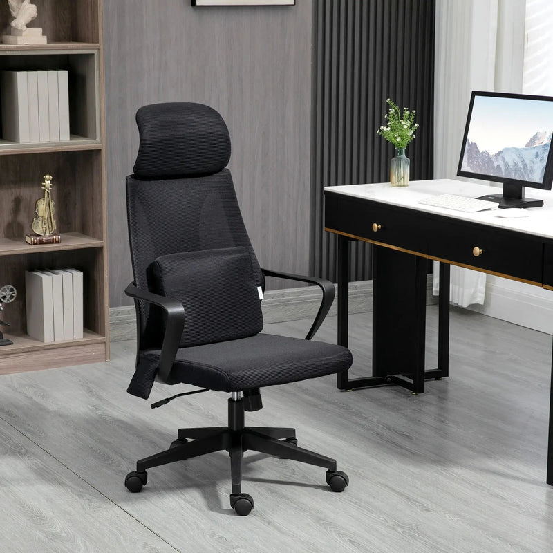 Aosom Office Chair High Back Ergonomic Executive Office Chair with Massage Lumbar Support