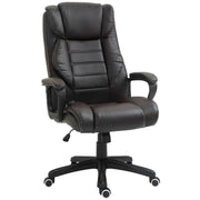 Aosom Office Chair High Back Executive Faux Leather Massage Office Chair with 6-Point Vibration and Swivel Seat - Available in 2 Colours