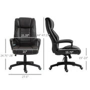 Aosom Office Chair High Back Executive Faux Leather Massage Office Chair with 6-Point Vibration and Swivel Seat - Available in 2 Colours