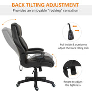 Aosom Office Chair High Back Executive Faux Leather Massage Office Chair with 6-Point Vibration and Swivel Seat - Available in 2 Colours