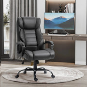 Aosom Office Chair High Back Executive Faux Leather Massage Office Chair with 6-Point Vibration and Swivel Seat - Available in 2 Colours