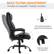 Aosom Office Chair High Back Executive Faux Leather Massage Office Chair with 6-Point Vibration and Swivel Seat - Available in 2 Colours