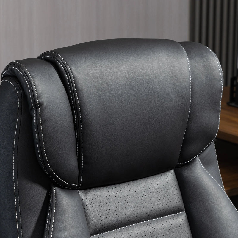 Aosom Office Chair High Back Executive Faux Leather Massage Office Chair with 6-Point Vibration and Swivel Seat - Available in 2 Colours