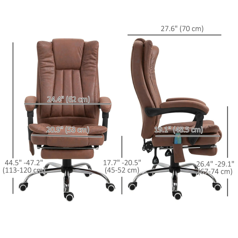 Aosom Office Chair Micro Fiber Massage Office Chair with 6-Point Vibration - Available in 3 Colours