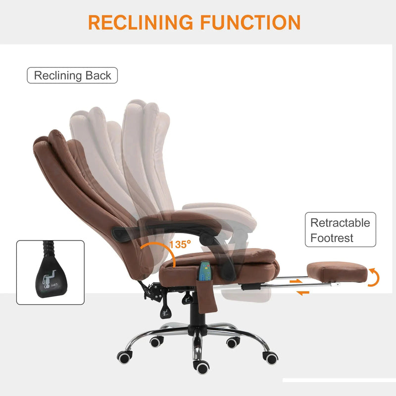 Aosom Office Chair Micro Fiber Massage Office Chair with 6-Point Vibration - Available in 3 Colours