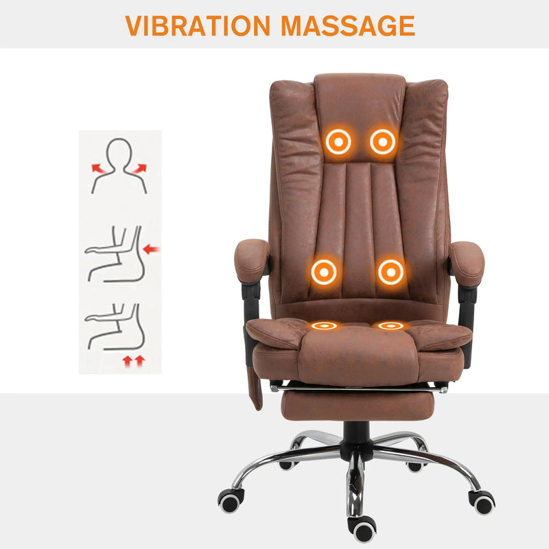 Aosom Office Chair Micro Fiber Massage Office Chair with 6-Point Vibration - Available in 3 Colours