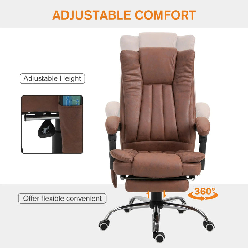Aosom Office Chair Micro Fiber Massage Office Chair with 6-Point Vibration - Available in 3 Colours
