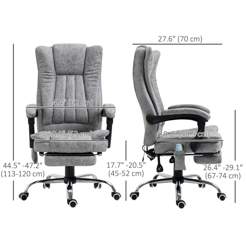 Aosom Office Chair Micro Fiber Massage Office Chair with 6-Point Vibration - Available in 3 Colours