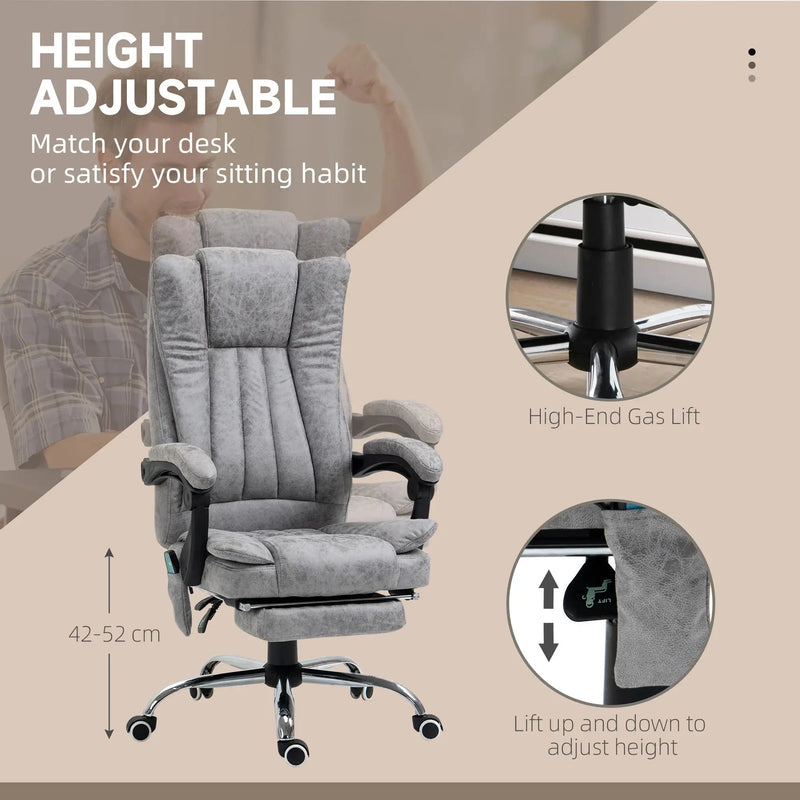 Aosom Office Chair Micro Fiber Massage Office Chair with 6-Point Vibration - Available in 3 Colours