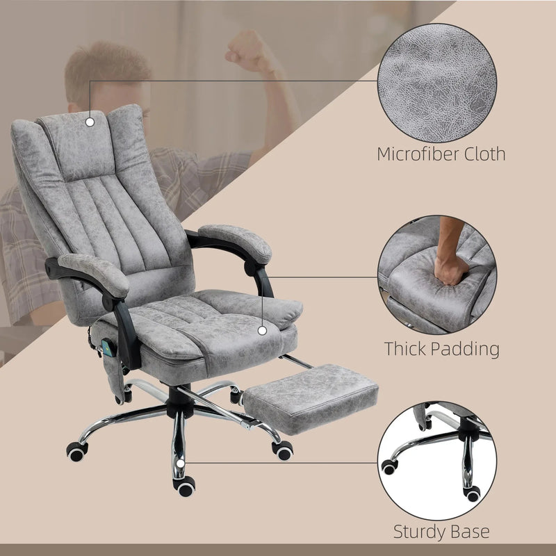 Aosom Office Chair Micro Fiber Massage Office Chair with 6-Point Vibration - Available in 3 Colours