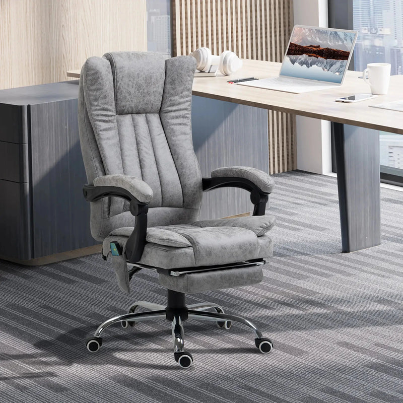 Aosom Office Chair Micro Fiber Massage Office Chair with 6-Point Vibration - Available in 3 Colours