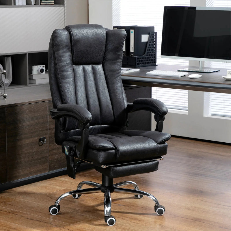 Aosom Office Chair Micro Fiber Massage Office Chair with 6-Point Vibration - Available in 3 Colours
