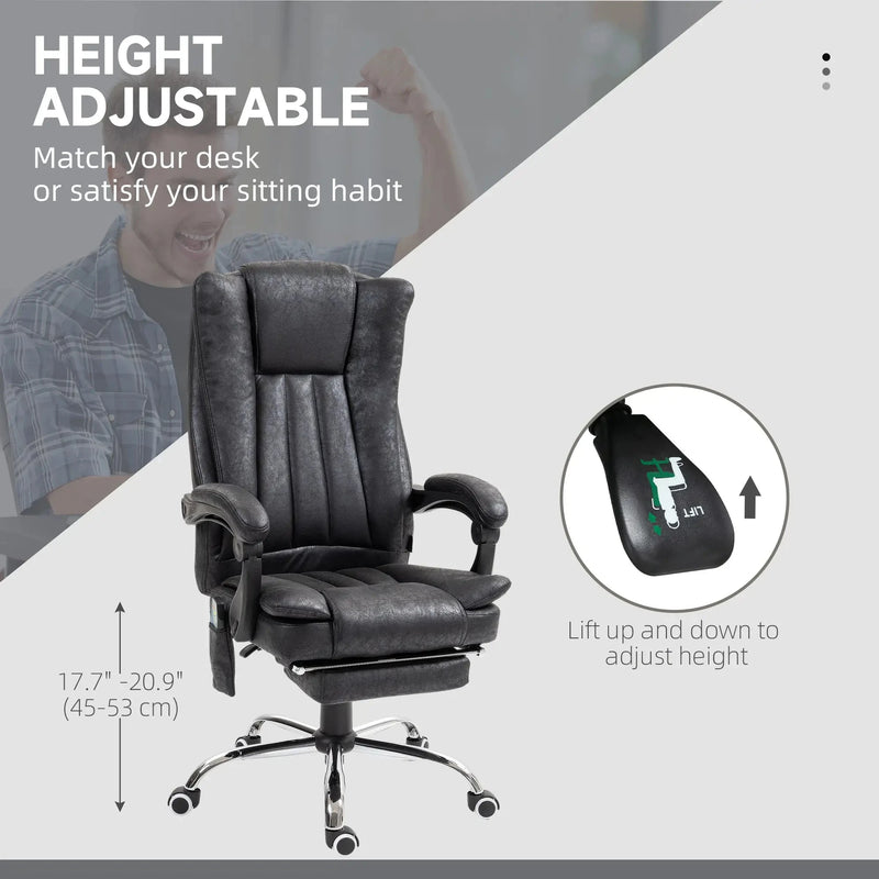 Aosom Office Chair Micro Fiber Massage Office Chair with 6-Point Vibration - Available in 3 Colours