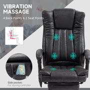 Aosom Office Chair Micro Fiber Massage Office Chair with 6-Point Vibration - Available in 3 Colours