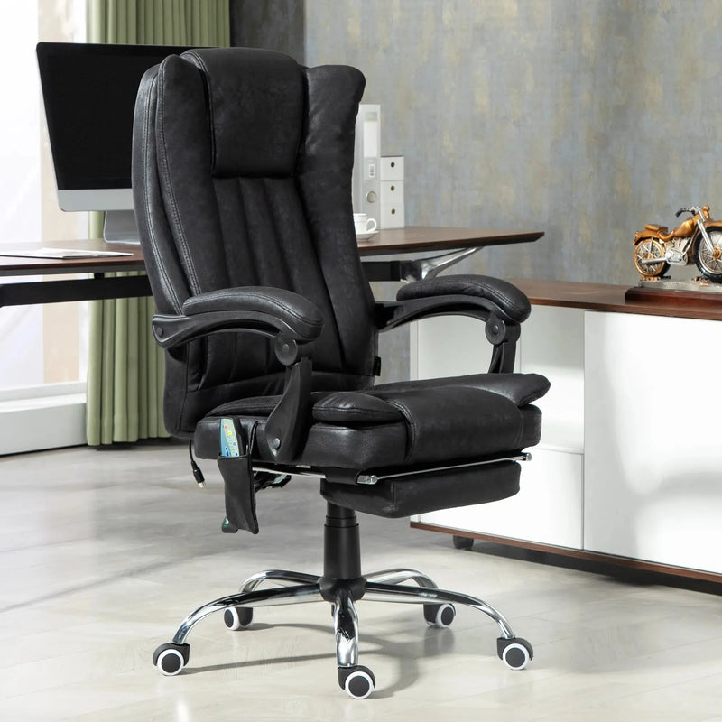 Aosom Office Chair Micro Fiber Massage Office Chair with 6-Point Vibration - Available in 3 Colours