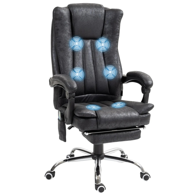 Aosom Office Chair Micro Fiber Massage Office Chair with 6-Point Vibration - Available in 3 Colours