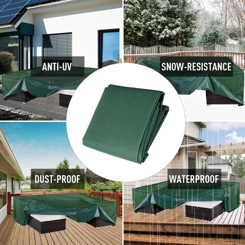 Aosom Outdoor Cover Water-Resistant Outdoor Patio Furniture Set Cover in Green - Available in 3 Sizes