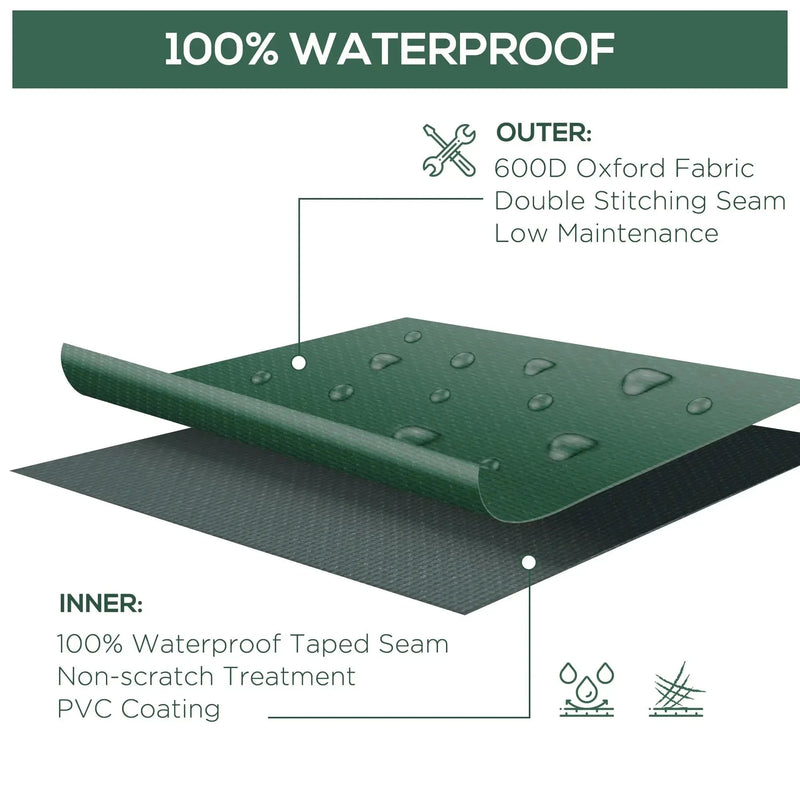 Aosom Outdoor Cover Water-Resistant Outdoor Patio Furniture Set Cover in Green - Available in 3 Sizes