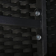 Aosom Patio Dining 11 Piece Patio Outdoor Rattan Dining Table Set with 6 Chairs and 4 Foot Stools in Black