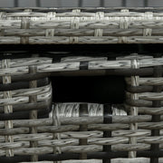 Aosom Patio Dining 5 Piece Outdoor Patio Wicker Glass Top Dining Table Set with 4 Chairs - Available in 2 Colours