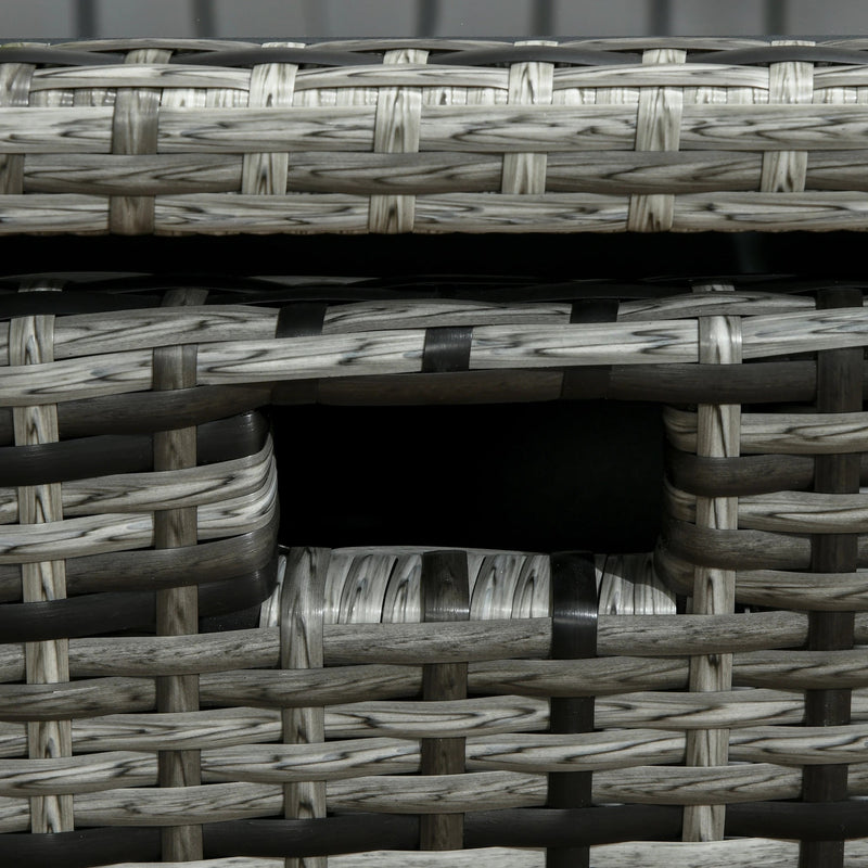 Aosom Patio Dining 5 Piece Outdoor Patio Wicker Glass Top Dining Table Set with 4 Chairs - Available in 2 Colours