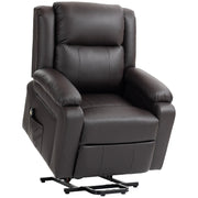 Aosom Recliner Brown Faux Leather Upholstered Power Lift Recliner Chair - Available in 3 Colours