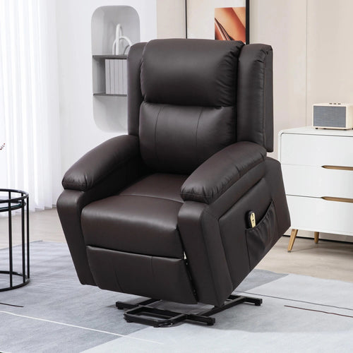 Aosom Recliner Faux Leather Upholstered Power Lift Recliner Chair - Available in 3 Colours