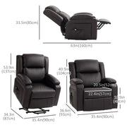 Aosom Recliner Faux Leather Upholstered Power Lift Recliner Chair - Available in 3 Colours
