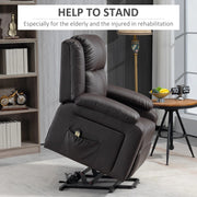 Aosom Recliner Faux Leather Upholstered Power Lift Recliner Chair - Available in 3 Colours