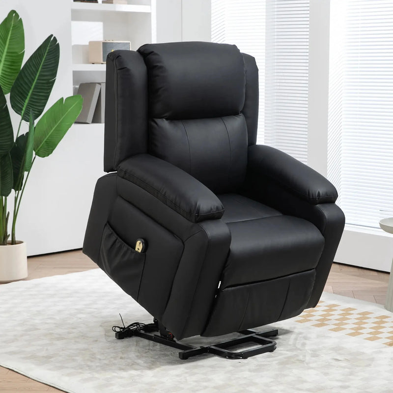 Aosom Recliner Faux Leather Upholstered Power Lift Recliner Chair - Available in 3 Colours