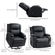 Aosom Recliner Faux Leather Upholstered Power Lift Recliner Chair - Available in 3 Colours