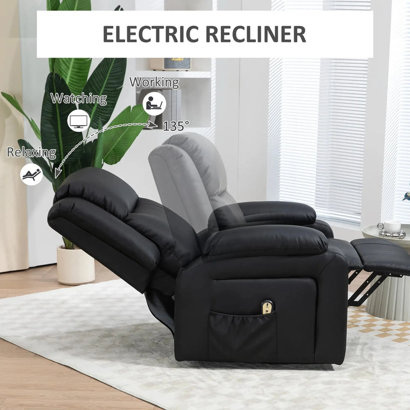 Aosom Recliner Faux Leather Upholstered Power Lift Recliner Chair - Available in 3 Colours