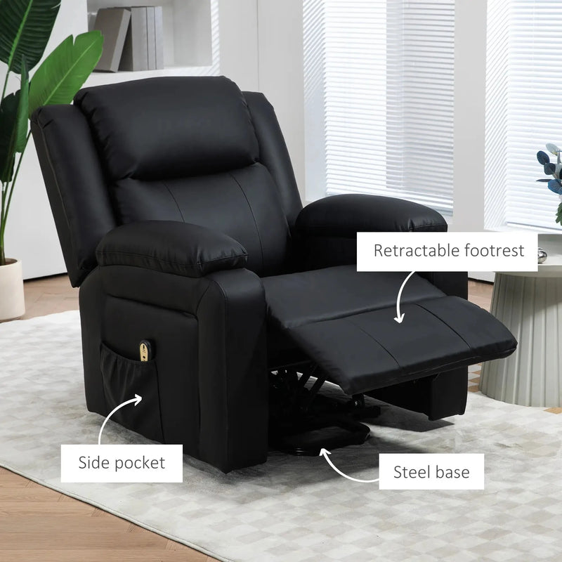 Aosom Recliner Faux Leather Upholstered Power Lift Recliner Chair - Available in 3 Colours