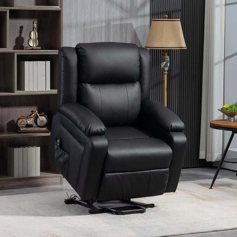 Aosom Recliner Faux Leather Upholstered Power Lift Recliner Chair - Available in 3 Colours