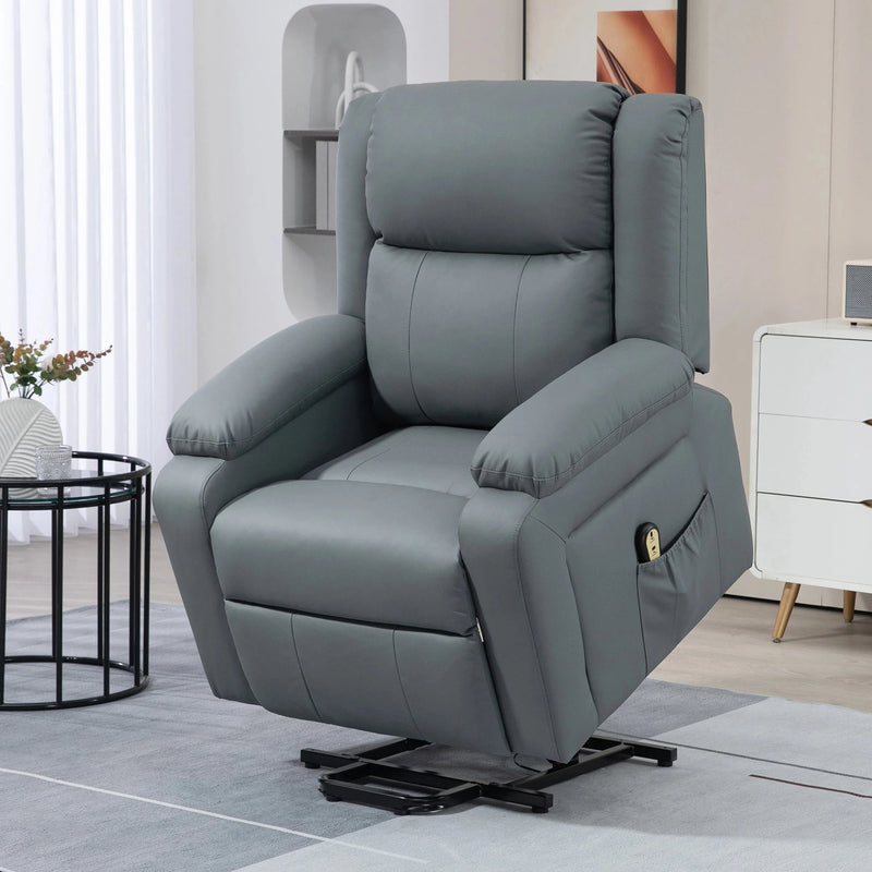 Aosom Recliner Faux Leather Upholstered Power Lift Recliner Chair - Available in 3 Colours