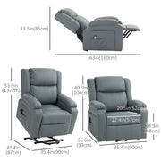 Aosom Recliner Faux Leather Upholstered Power Lift Recliner Chair - Available in 3 Colours