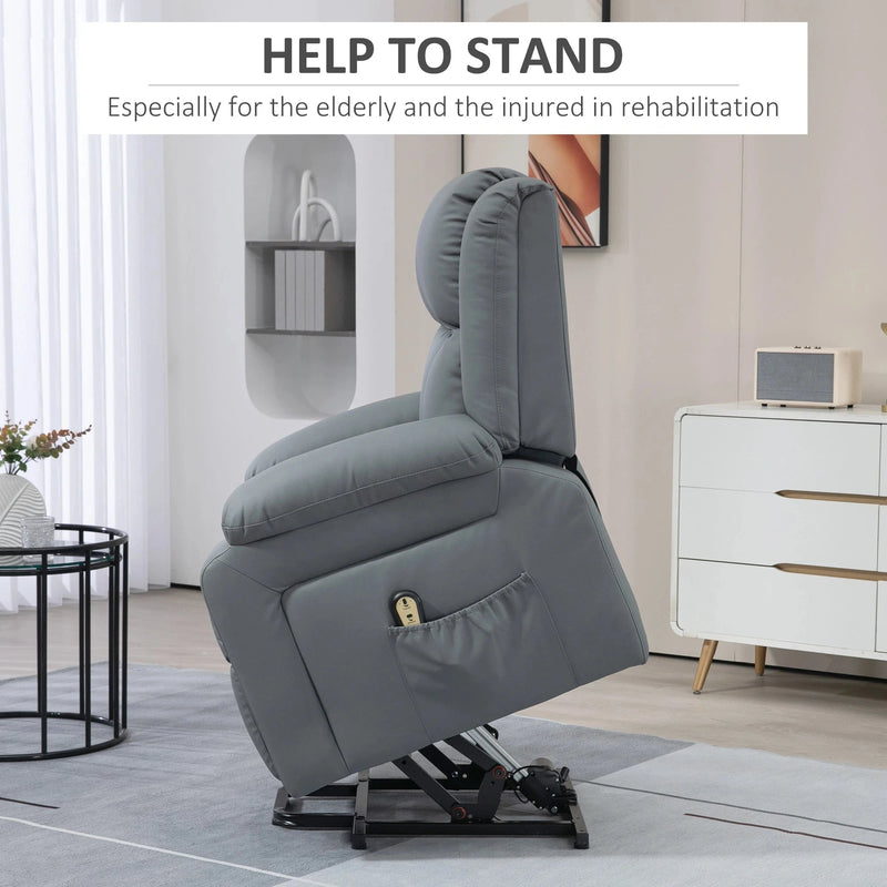 Aosom Recliner Faux Leather Upholstered Power Lift Recliner Chair - Available in 3 Colours