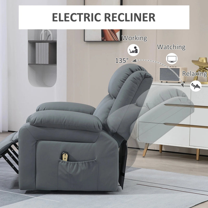 Aosom Recliner Faux Leather Upholstered Power Lift Recliner Chair - Available in 3 Colours