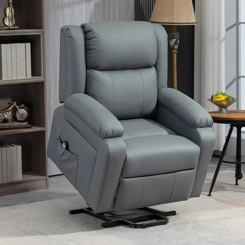 Aosom Recliner Faux Leather Upholstered Power Lift Recliner Chair - Available in 3 Colours