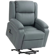 Aosom Recliner Grey Faux Leather Upholstered Power Lift Recliner Chair - Available in 3 Colours