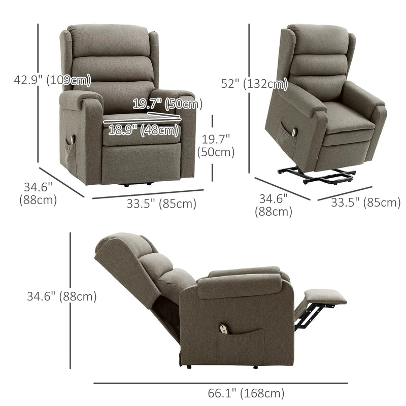 Aosom Recliner Lift Power Recliner Chair - Available in 3 Colours