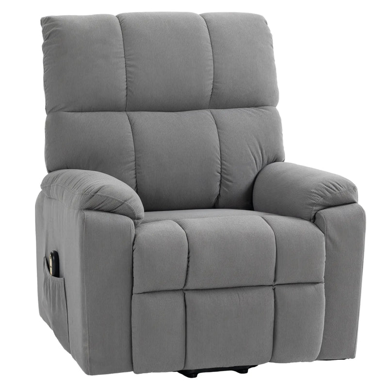 Aosom Recliner Microfibre Upholstered Power Lift Recliner Chair in Grey