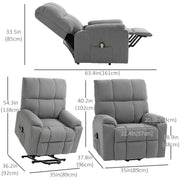 Aosom Recliner Microfibre Upholstered Power Lift Recliner Chair in Grey