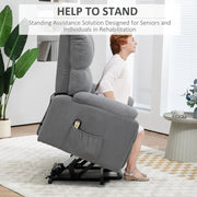 Aosom Recliner Microfibre Upholstered Power Lift Recliner Chair in Grey