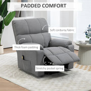Aosom Recliner Microfibre Upholstered Power Lift Recliner Chair in Grey