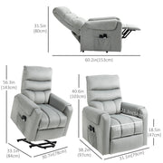 Aosom Recliner Power Massage Lift Recliner Chair with 8 Vibration Points in Grey